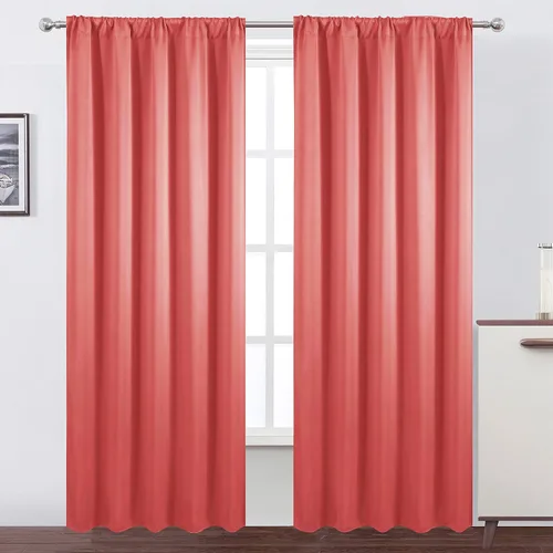 Vista 135 de LEMOMO Cortinas opacas grises, 52 x 84 pulgadas, juego de 2 paneles de cortinas opacas con aislamiento térmico para oscurecer la habitación