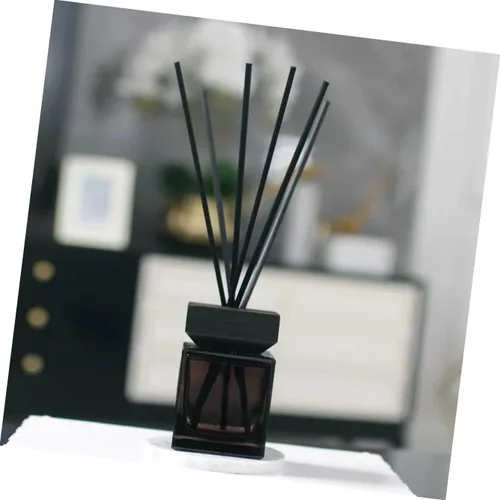 Vista 7 de Contenedor de vidrio vacío de la botella cuadrada de la tapa de madera blanca elegante para los aceites de fuego