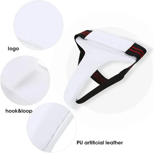 Vista 6 de Protector de ingle para mujer, copa pélvica atlética femenina, protector de ingle de taekwondo para mujer, protector de entrepierna con correa