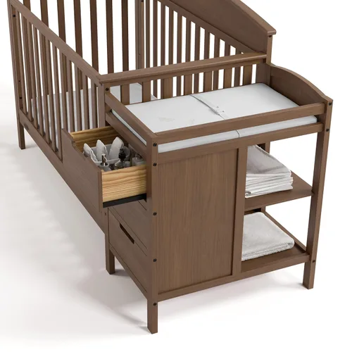 Vista 133 de Graco Benton 5 en 1 Cuna Convertible (Gris) – Certificado GREENGUARD Gold, se convierte de cuna para bebé a cama infantil, diván y cama