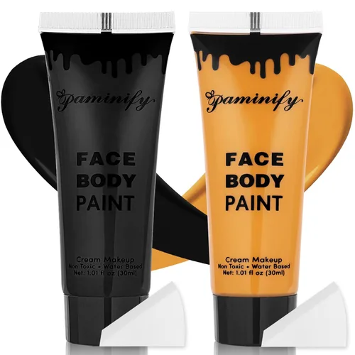 Vista 14 de Kit de pintura corporal a base de agua para Halloween, 1.01 onzas/pieza, pintura corporal a base de agua con esponja para disfraz de payaso