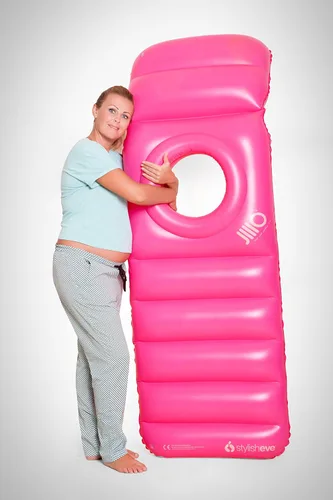 Vista 4 de Almohada JlllO de maternidad, inflable, con orificio para la panza, facilita el descanso durante embarazo