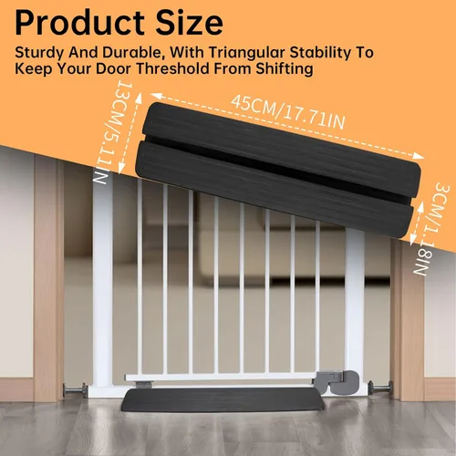 Vista 2 de 2 rampas de umbral, puerta de bebé, pedal de seguridad, juego de accesorios de puerta de plástico, triángulo de plástico, accesorios de refuerzo