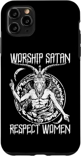 Vista 13 de Worship Satan Respect Women I Satanic Goat Head Case for iPhone 16