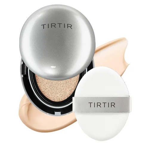 Vista 12 de [*Tamaño mini*] TIRTIR Aura Glow Silver Cushion Base de cojín coreana, (#13N Fair Ivory, 0.15 onzas líquidas)