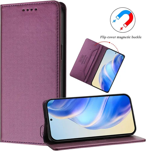 Vista 5 de Funda compatible con Realme P1 5G, compatible con Realme 12 4G / 12 Plus 5G / 13 4G Funda magnética con tapa negra