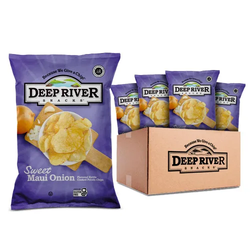 Deep River Snacks Sweet Maui Kettle - Patatas fritas cocidas con cebolla, sin OMG, Kosher y sin gluten, opción de aperitivos saludables cocinados
