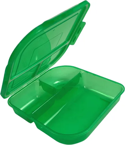 Vista 14 de MyGo Container - Contenedor grande para llevar de 3 compartimentos, 9-3/8" X 9-3/8" X 2-1/2", reutilizable, apto para microondas, azul