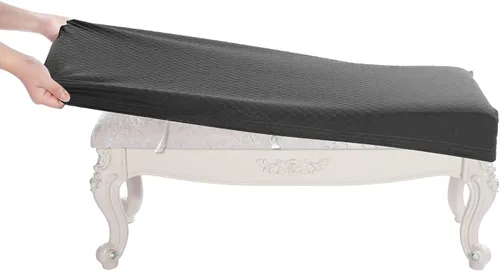 Vista 10 de BUYUE Funda para Taburete de Banco de Tocador de Lujo, (15"- 20") L x (11.8"- 15.7") A Banco Pequeño Rectangular Funda Elástica de Jacquard Lavable