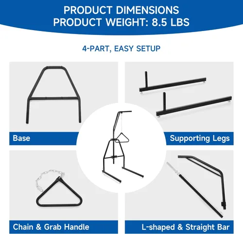 Vista 4 de Trapecio de cama, barra de trapecio para movilidad de la cama, ayuda al paciente, camas de hospital, barra triangular de soporte para piso