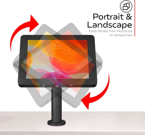 Vista 5 de CTA - Carcasa de pared para iPad con cuello de cisne, soporte de pared para tabletas con cuello curvado para iPad 7, 8, 9 y 9 de 10.2 pulgadas, iPad