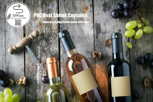 Vista 2 de Cápsulas termorretráctiles de PVC, 120 unidades de fundas retráctiles de vino negro mate, tapas transparentes para botellas de corchos, cápsulas