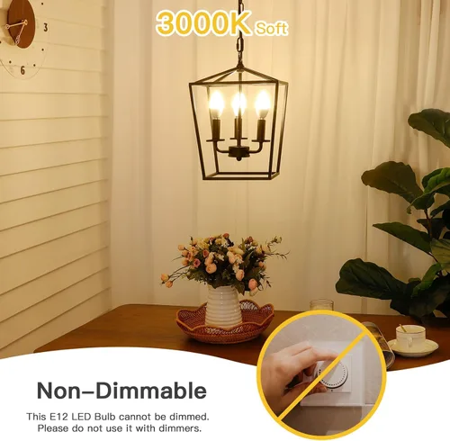 Vista 5 de MAXvolador - Bombillas LED E12 para candelabro, equivalentes a 60W, luz blanca suave 3000K, 600 lúmenes, lámpara de araña, 6W, base B11