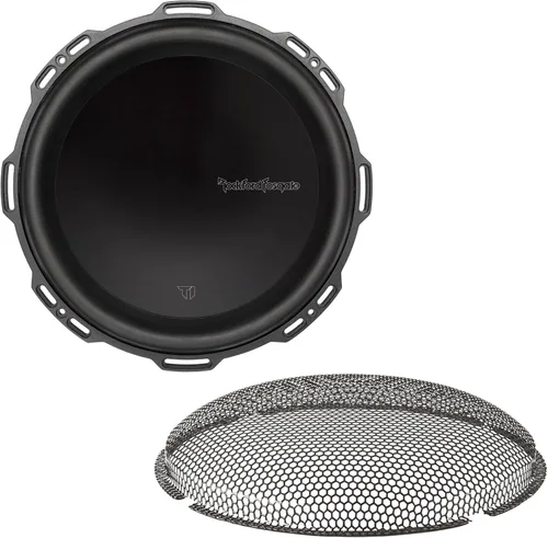 Rockford Fosgate T1D412 Power Series T1 Subwoofer dual de 4 ohmios de 12 pulgadas y una rejilla de malla estampada T1SG-12