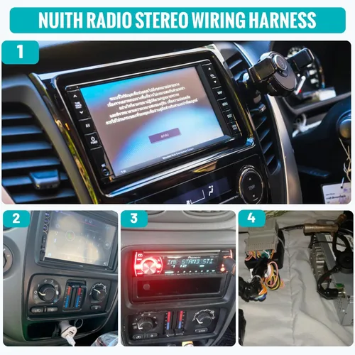 Vista 7 de NuIth Arnés de cableado estéreo con adaptador de antena para Dodge Dodge 2007-2015/Jeep 2008-2016/Chrysler 2004-2014 Upgrade Factory a Aftermarket