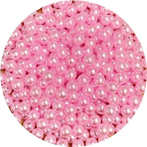 Vista 38 de 800 cuentas de perlas de 0.236 pulgadas (0.236 in) de satén redondas sueltas de plástico para hacer joyas, aretes, pulseras, collares, llaveros