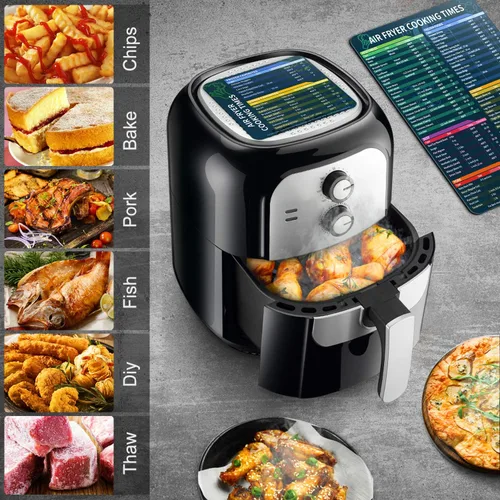 Vista 7 de Juego de hojas magnéticas para freidora de aire, tabla de tiempos de cocinar, accesorios para freidora de aire, hoja magnética, guía de referencia