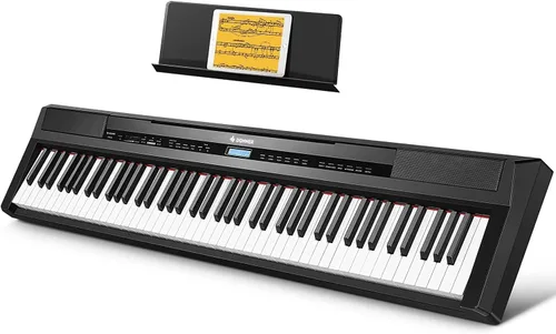 Donner DEP-20 Piano digital para principiantes de 88 teclas, teclado ponderado de tamaño completo, piano eléctrico portátil con pedal de