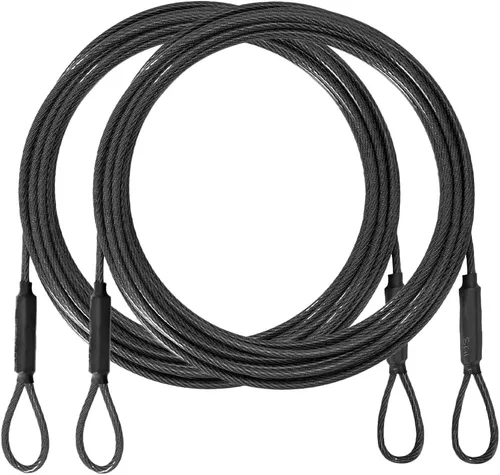 Vista 7 de Cable de seguridad de acero inoxidable para viajes al aire libre de 3.3mm (1/8 pulgada) - Cable de seguridad de bloqueo de equipaje de 3 pies