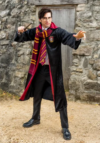 Vista 2 de Harry Potter Plus Size Robe, Deluxe Hogwarts House Themed Robes for Adults, Wizarding World Costume