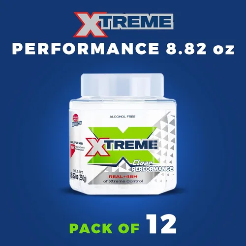 Vista 5 de Xtreme Clear Performance Styling Gel para el cabello para hombres, sin alcohol, control Xtreme de 48 horas con aloe vera, tarro de 8.82 onzas