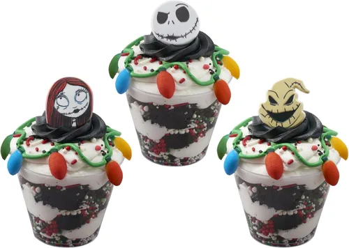 Vista 14 de DecoPac The Nightmare Before Christmas Rings, Cupcake Decorations Featuring Jack, Sally, And Oogie Boogy - 24 Pack