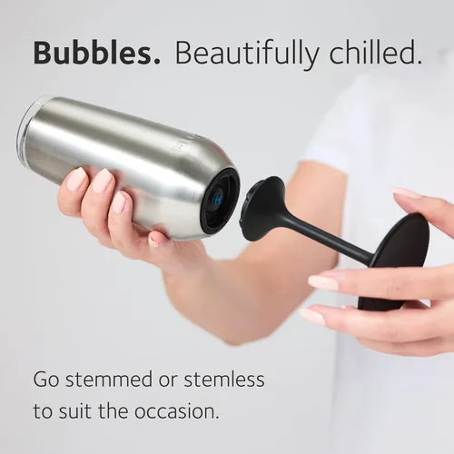 Vista 2 de Huski Flauta de champán Nuevo Diseño galardonado con tallo desmontable Copa de champán de acero inoxidable de alta calidad con tapa, vaso