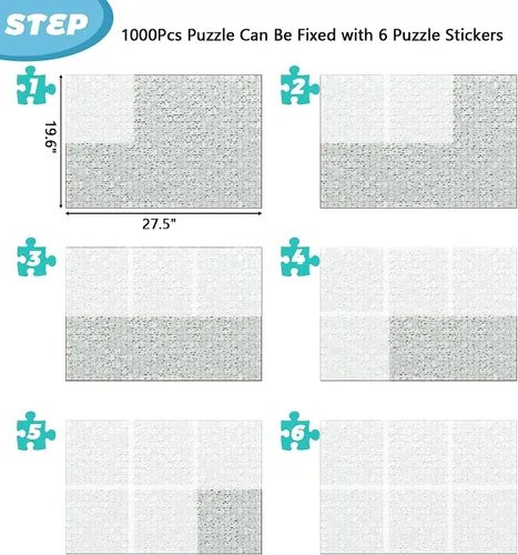 Vista 3 de Preserve 6 x 1000 hojas de pegamento para rompecabezas, 36 hojas de despegar y pegar, sin estrés y sin ensuciar rompecabezas