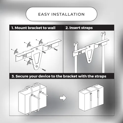 Vista 4 de HumanCentric Soporte universal de pared, soporte ajustable para cajas de cable, reproductores de DVD, enrutadores, módems y más, se adapta a