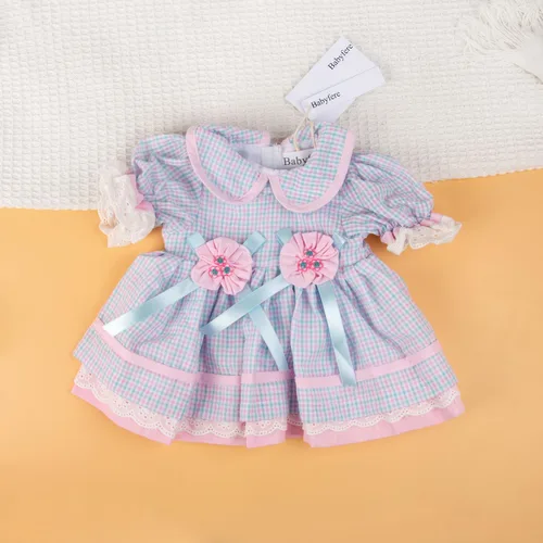 Vista 4 de Ropa de muñecas recién nacidas de 22 pulgadas, accesorios de vestir para muñecas Reborn de 22 a 24 pulgadas, conjunto de 4 piezas