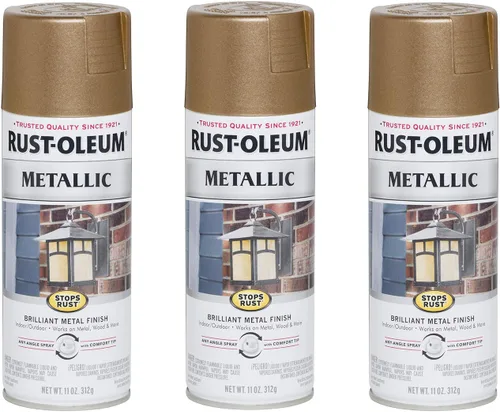 Vista 4 de Rust-Oleum 244228 Stops Rust - Pintura antioxidante metálica en espray, 11 onzas, color carbón (paquete de 2 unidades)