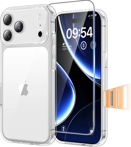 Vista 28 de TAURI Funda 5 en 1 para iPhone 13 Pro, color negro, [no amarillenta] [protección de grado militar] Funda delgada a prueba de golpes para iPhone 13