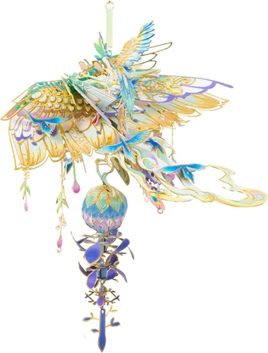 Vista 9 de MU Rompecabezas de metal 3D, campanilla de viento, kit de construcción para adultos y adolescentes, rompecabezas de campanilla de viento