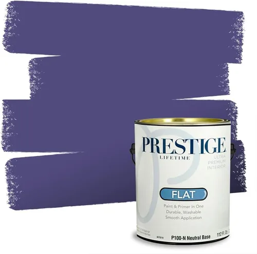Vista 50 de PRESTIGE Pinturas de pintura interior e imprimación en uno, 1 galón, plano, combinación comparable de Sherwin Williams* Kimono Violet*