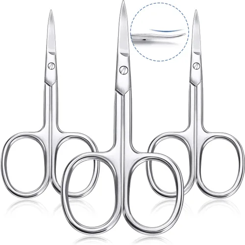 Tijeras curvadas para cutículas, tijeras de manicura de acero inoxidable, tijeras de aseo facial multiusos, tijeras curvadas para uñas, cejas,