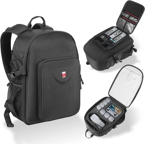 Vista 9 de Smatree Mochila profesional para DJI Drone y accesorios para drones, para cámara de acción G*pro y cámara de acción Osmo, Negro - Para DJI Air 3