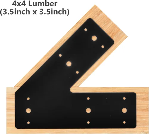 Vista 4 de Sihnman Soporte plano de ángulo de 45 grados (2 piezas) con recubrimiento en polvo como placa de reparación, soportes en ángulo, placa de rodilla