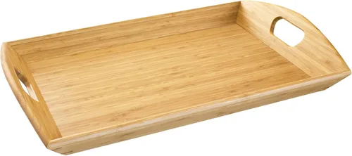 Totally Bamboo Butler's Bandeja para servir con asas, bandeja decorativa para otomana o mesa auxiliar, 23 x 15 pulgadas