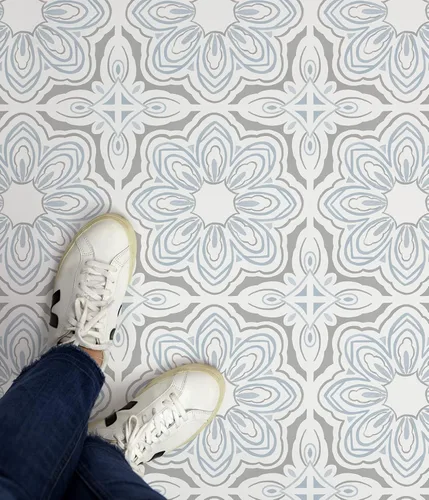 Vista 5 de FloorPops Azulejos de Suelo Azul Morris Peel & Stick, FP3827