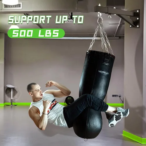 Vista 4 de Eapele Soporte para bolsa pesada, soporte de pared ajustable para saco de boxeo y entrenamiento de Muay Thai, resistente 500 libras para bolsa