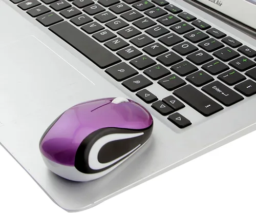 Vista 5 de YOCUNKER Mini mouse inalámbrico ultra portátil, mouse de computadora de 1000 DPI inalámbrico, 2.4 GHz con receptor USB, seguimiento óptico, 3
