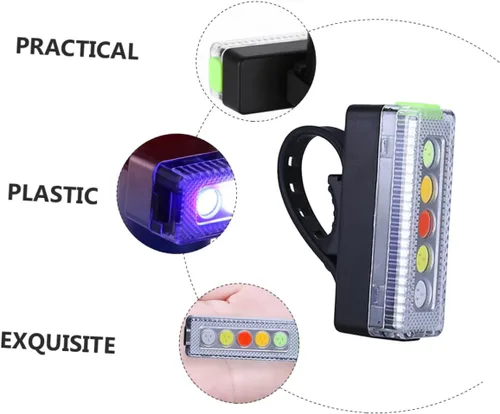 Vista 9 de USB Rechargeable Bike Warning Tail Light Set, Waterproof Cycling Rear Lamp for Mountain and Road Bikes, Outdoor Night Riding Safety Light for