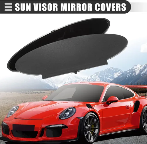 Vista 2 de Motoforti Cubierta de espejo para visera solar, cubierta para espejo de tocador lateral del conductor y pasajero, para Porsche 911 1996-2010, ABS