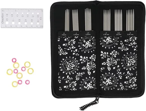 ChiaoGoo Juego de calcetines de doble punto, acero inoxidable, 6 pulgadas (5.9 in)