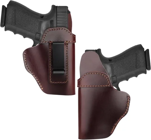 TEGE Funda IWB de cuero genuino para Glock 17/19/43X/48, Sig P365/P320/P220, Ruger LCP/LC9S/Security 9/Max 9, Taurus G2/G2C/G3C/GX4, Springfield