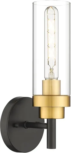 Vista 21 de Emak Lámparas de baño negras de 22 pulgadas sobre espejo, lámpara de tocador de baño de 2 luces con pantalla de vidrio transparente, paquete de 2