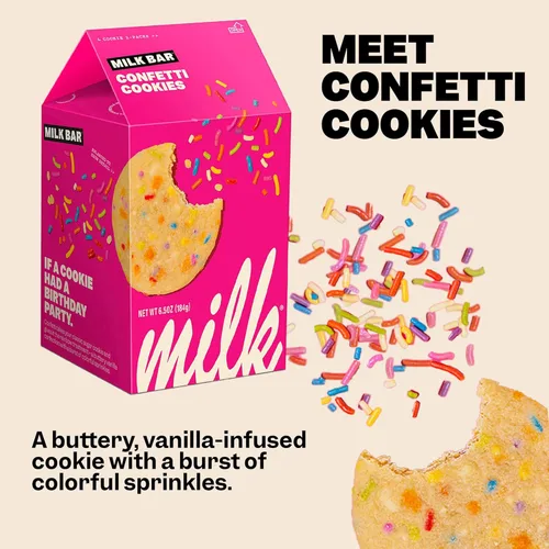 Vista 2 de MILK BAR Cookie Variety Pack Mini Chocolate Chip Chocolate Cookies Confetti Sugar Cookies and Pancake Sugar Cookies Soft-Baked 3-Pack