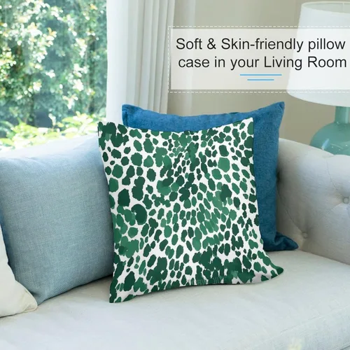 Vista 5 de Fundas de almohada de terciopelo con estampado de leopardo esmeralda y guepardo, funda de cojín con estampado de animales, fundas de almohada