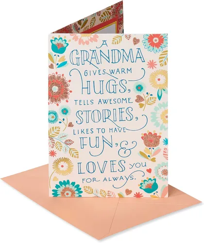 Vista 8 de American Greetings Tarjeta de cumpleaños para abuela, diseñada por Kathy Davis (Todos los hermosos recuerdos)