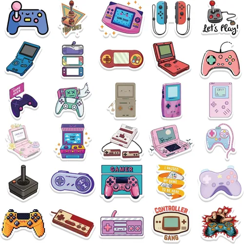 Vista 3 de 100 calcomanías para botellas de agua de videojuegos para niños, calcomanías para jugadores de videojuegos